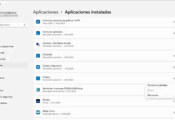 desinstalar aplicaciones